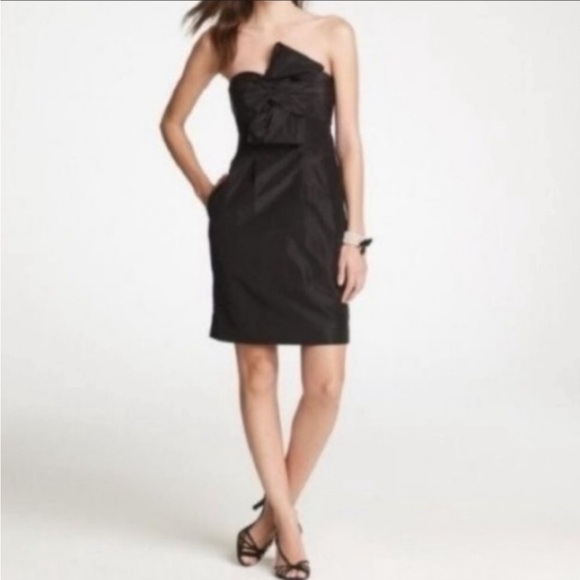 J. Crew Strapless Silk Mini Dress Bow Detail for Prom Homecoming Bridesmaid - Picture 1 of 8